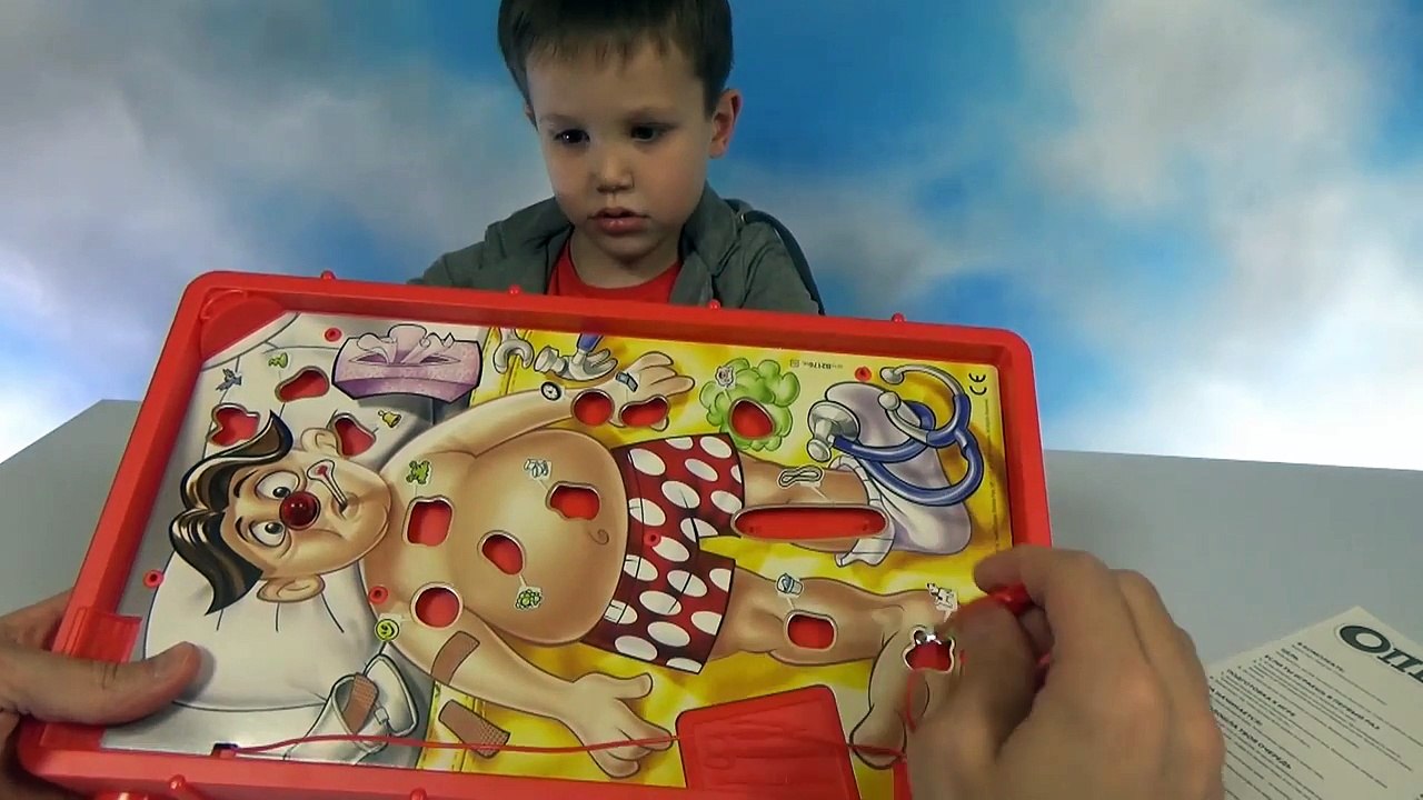 Операция пациента игра электронным пинцетом распаковка и играем Patient Operation play game