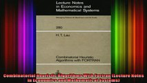 READ book  Combinatorial Heuristic Algorithms With Fortran Lecture Notes in Economics and Full EBook