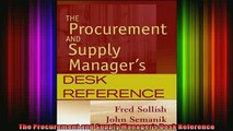READ Ebooks FREE  The Procurement and Supply Managers Desk Reference Full Free