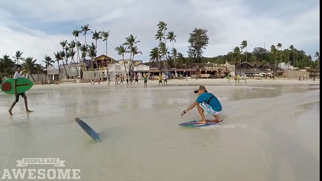Epic skimboarding session! People are Awesome