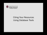 Citing Your Resources Using Database Tools - University of Arkansas Libraries