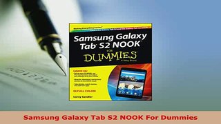 PDF  Samsung Galaxy Tab S2 NOOK For Dummies Read Full Ebook