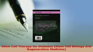 PDF  Stem Cell Therapy for Diabetes Stem Cell Biology and Regenerative Medicine Read Online