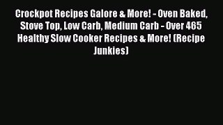 PDF Crockpot Recipes Galore & More! - Oven Baked Stove Top Low Carb Medium Carb - Over 465