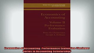 READ book  Economics of Accounting Performance Evaluation Springer Series in Accounting Online Free