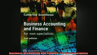 FREE EBOOK ONLINE  Business Accounting and Finance For Non Specialists Online Free
