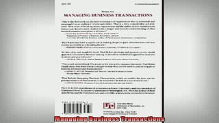 READ book  Managing Business Transactions Online Free