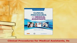 PDF  Clinical Procedures for Medical Assistants 9e Ebook