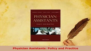 PDF  Physician Assistants Policy and Practice PDF Book Free