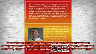 FREE PDF  Internet Marketing for Mortgage Brokers Advertising Your Mortgage Broker Firm Online READ ONLINE