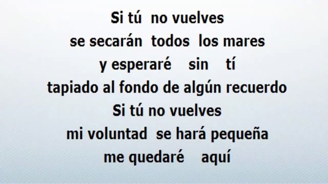 Miguel Bosé - Si tú no vuelves - KARAOKE