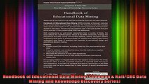 Downlaod Full PDF Free  Handbook of Educational Data Mining Chapman  HallCRC Data Mining and Knowledge Full EBook