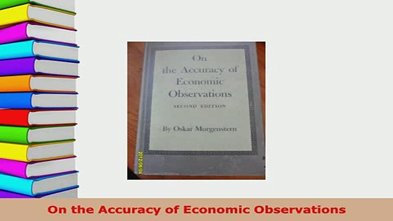 PDF  On the Accuracy of Economic Observations Read Full Ebook