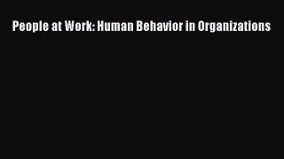 Read People at Work: Human Behavior in Organizations PDF Online