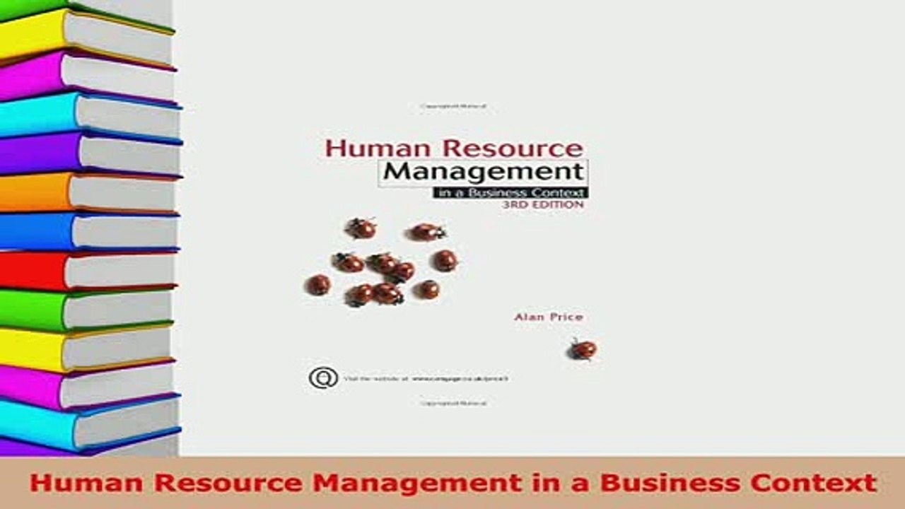 PDF  Human Resource Management in a Business Context  EBook