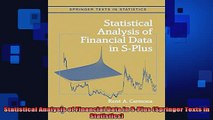 READ book  Statistical Analysis of Financial Data in SPlus Springer Texts in Statistics Full EBook