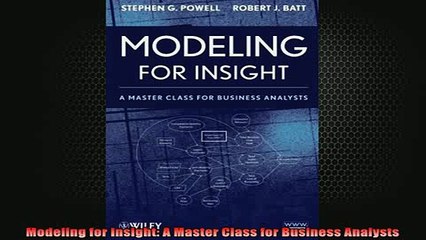 READ book  Modeling for Insight A Master Class for Business Analysts Free Online