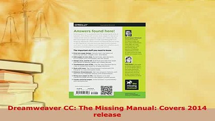PDF  Dreamweaver CC The Missing Manual Covers 2014 release Free Books