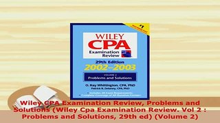 Download  Wiley CPA Examination Review Problems and Solutions Wiley Cpa Examination Review Vol 2  PDF Full Ebook