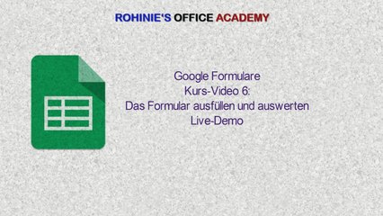 Wie funktioniert Google Formulare Teil 6 Ein Formular ausfüllen und auswerten -Live-