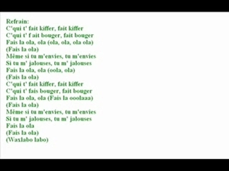 Wallen-fais la ola ( parole)