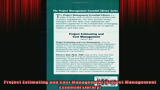 FREE EBOOK ONLINE  Project Estimating and Cost Management Project Management Essential Library Online Free