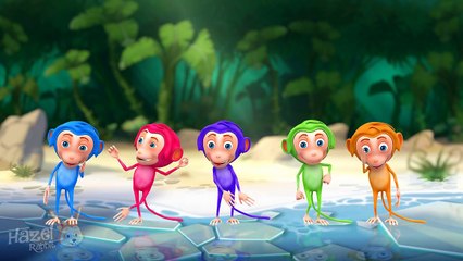 5 Little Monkeys - 3D Music Video for Children - Kids Songs Nursery Rhymes
