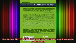 READ book  Marketing ROI The Path to Campaign Customer and Corporate Profitability Free Online