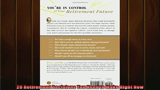 FREE PDF  20 Retirement Decisions You Need to Make Right Now  DOWNLOAD ONLINE
