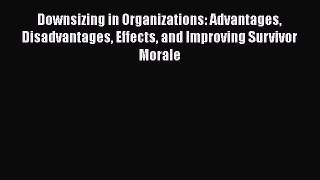 [PDF] Downsizing in Organizations: Advantages Disadvantages Effects and Improving Survivor