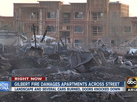 Evacuated residents return to aftermath of Gilbert five-alarm fire