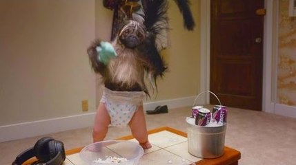 Creepy mutant creature burst in TV room