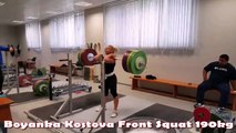 Boyanka Kostova(58 kg) Front Squat 190 kg Боянка Костова Приседание на груди 190 кг