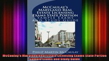 Free Full PDF Downlaod  McCaulays Maryland Real Estate Licensing Exams State Portion Sample Exams and Study Guide Full EBook