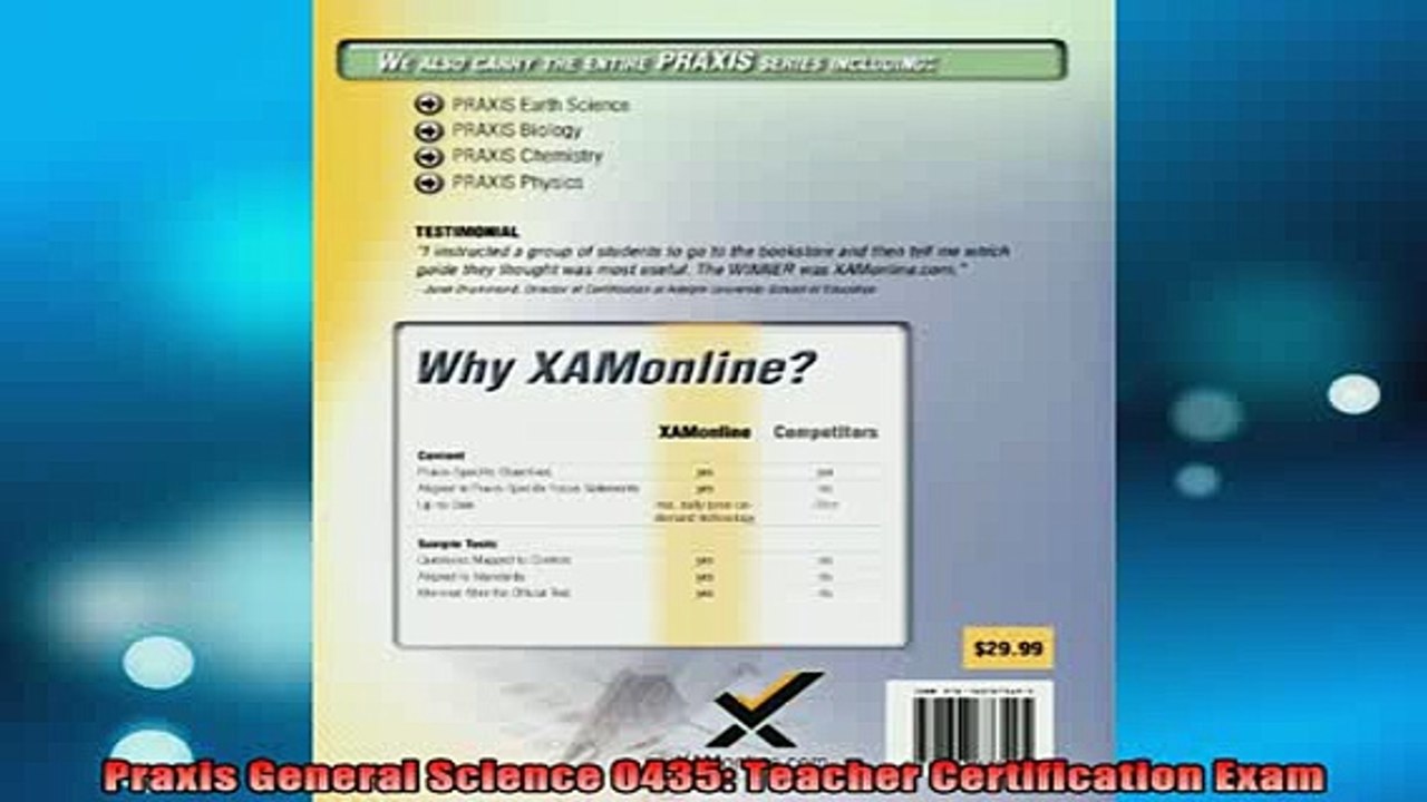 READ book  Praxis General Science 0435 Teacher Certification Exam Full Free