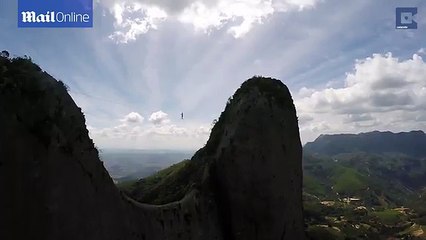 This daredevil mountain highline will make your stomach churn