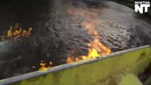 An Australian Politician Lit A River On Fire To Raise Awareness About Fracking In The Region