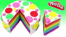 PLAY DOH CAKE RAINBOW!!! creating rainbow cake ice cream along peppa pig family