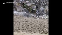 Mudslide blocks road near Machu Picchu
