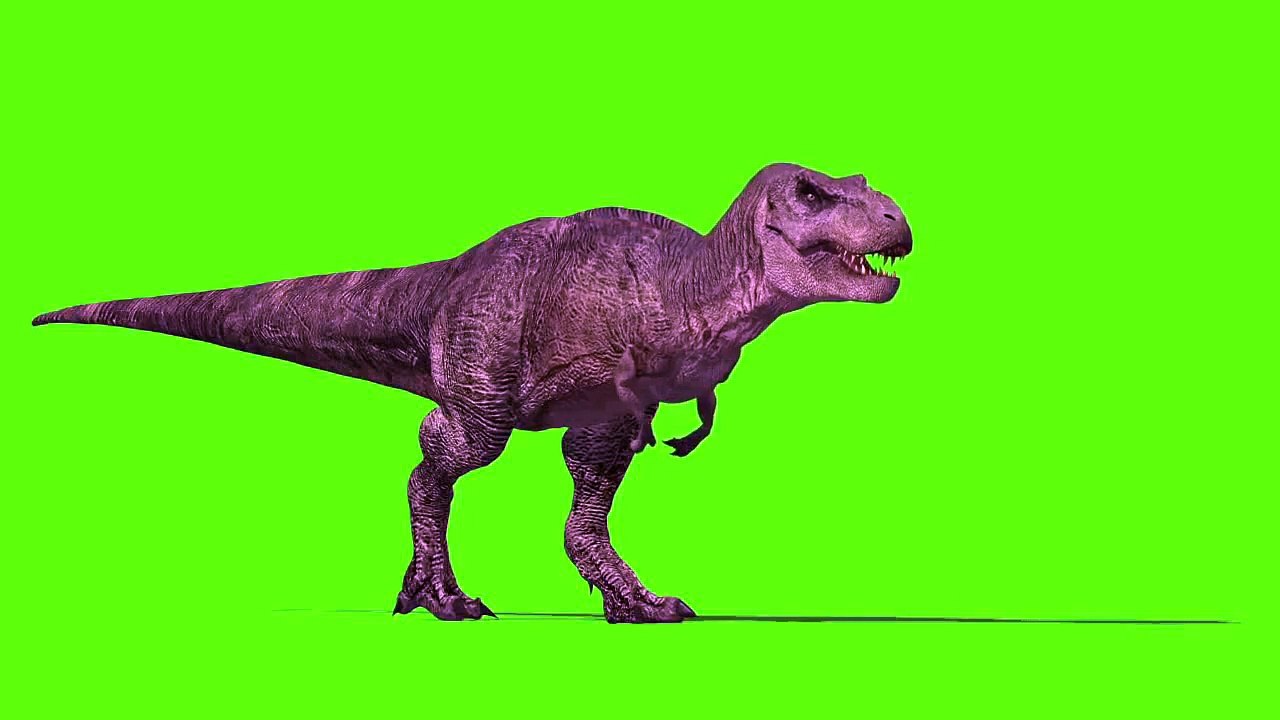 JURASSIC PARK T Rex roars and bites animation Royalty Free Green Screen Footage CG Dinosaur 3DS MAX