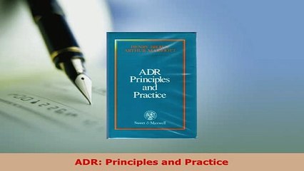 PDF  ADR Principles and Practice  EBook