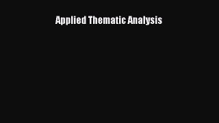 Download Applied Thematic Analysis PDF Online