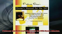 READ book  Professor Daves Owners Manual for the SAT Expert Effective Efficient Full EBook