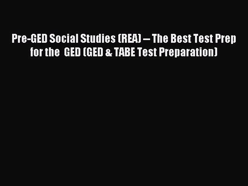 Read Pre-GED Social Studies (REA) -- The Best Test Prep for the  GED (GED & TABE Test Preparation)