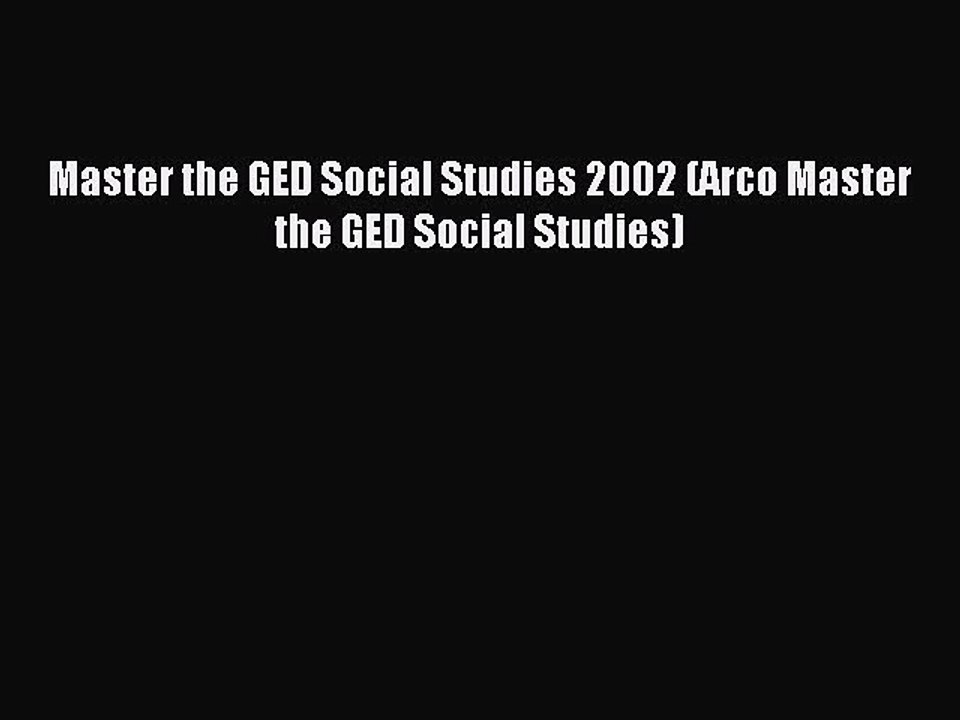 Read Master the GED Social Studies 2002 (Arco Master the GED Social Studies) PDF Online