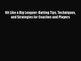 Download Hit Like a Big Leaguer: Batting Tips Techniques and Strategies for Coaches and Players