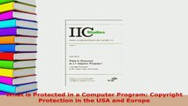 PDF  What is Protected in a Computer Program Copyright Protection in the USA and Europe  Read Online