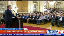 Mauricio Macri anuncia proyecto de ley para facilitar el primer empleo entre los jóvenes argentinos