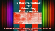 READ book  Effective Writing for ELearning Environments Cases on Information Technology Full EBook
