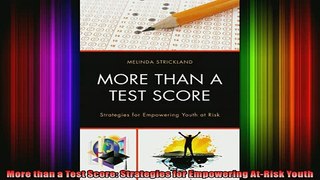 READ book  More than a Test Score Strategies for Empowering AtRisk Youth Full EBook